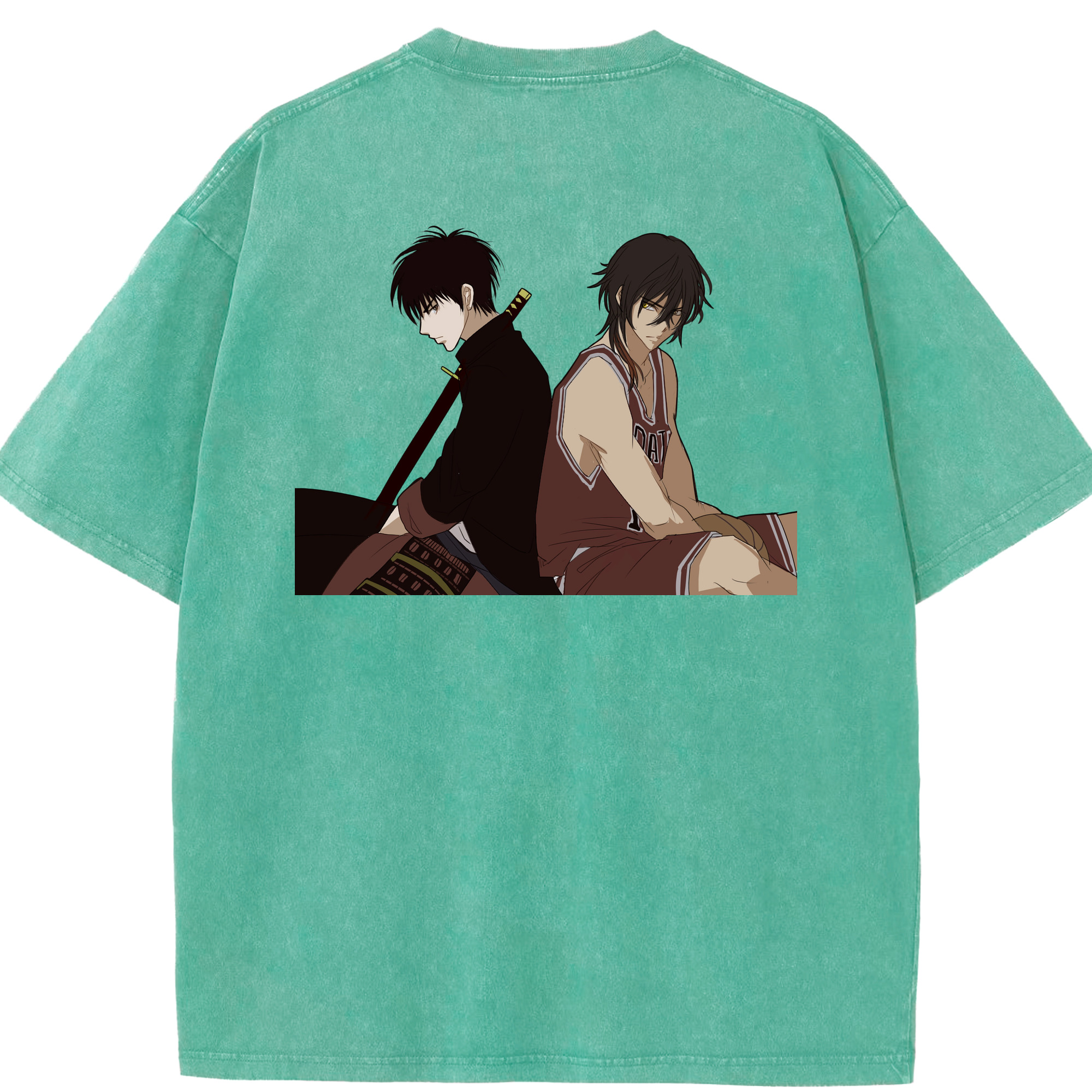 SLAM DUNK／スラムダンク 綿100% ヴィンテージ風 半袖Tシャツ（背面プリント）
